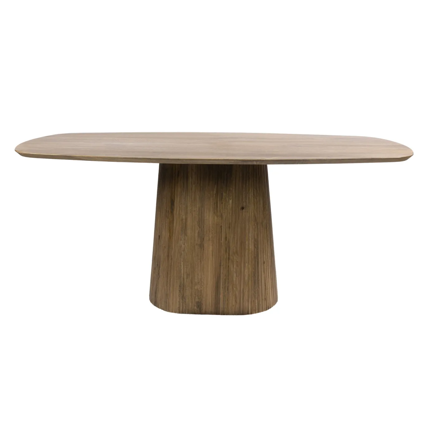 Eettafel Wave Centro Deens Ovaal 180cm Massief Mango Zand - Giga Meubel