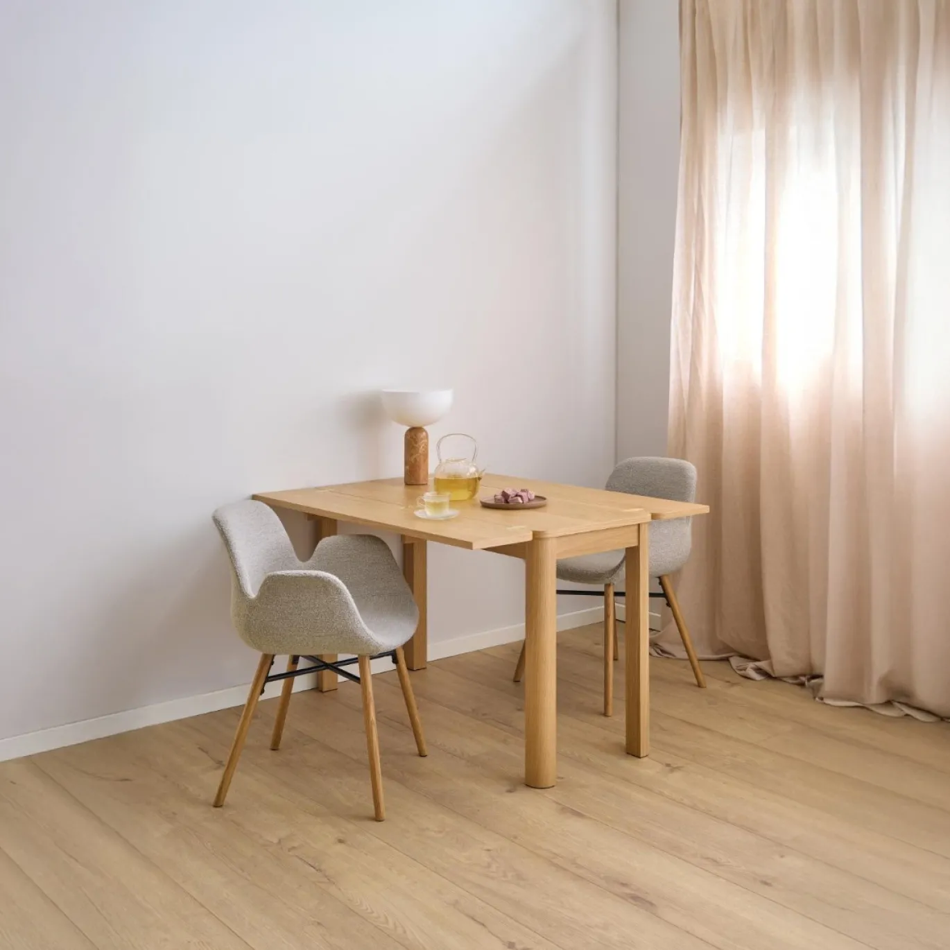 Eettafel Wilven Eikenfineer Mat 120cm - Giga Living