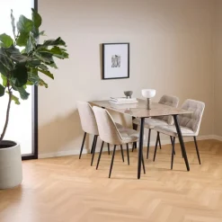 Eettafel Wiska Keramiek Bruin Aberta 140cm - Giga Living