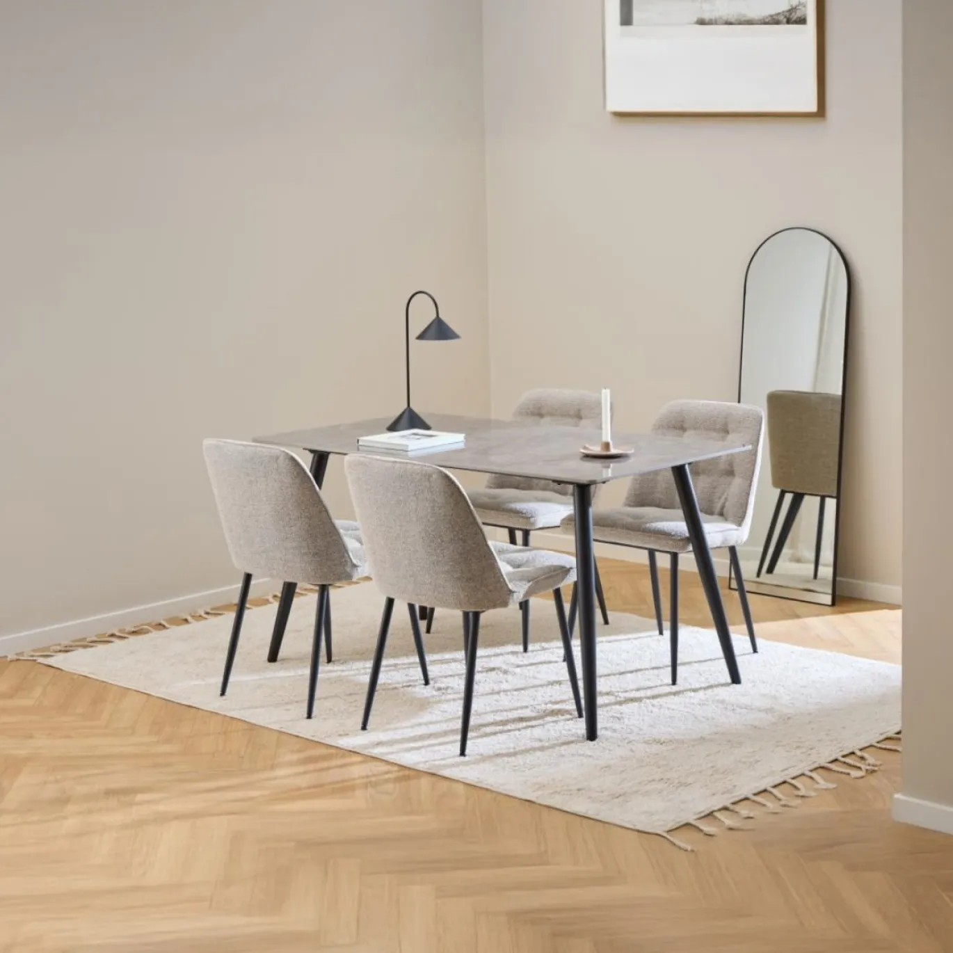 Eettafel Wiska Keramiek Grijs Batis 140cm - Giga Living