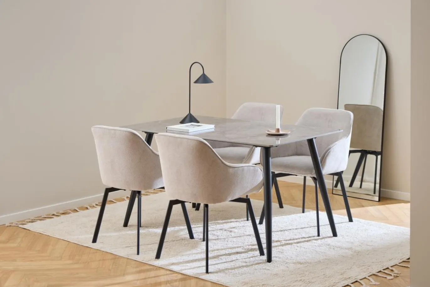 Eettafel Wiska Keramiek Grijs Batis 140cm - Giga Living