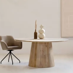 Eettafel Yasmijn Naturel Rond 120cm - Giga Meubel