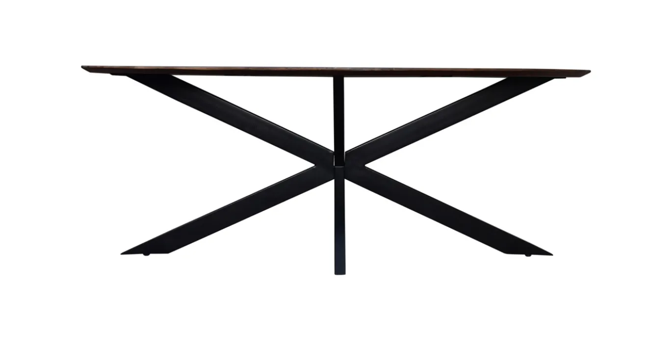 Eettafel Ziggy Bruin Ovaal 200cm Spinpoot - Giga Meubel