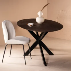 Eettafel Ziggy Bruin Ovaal 200cm Spinpoot - Giga Meubel