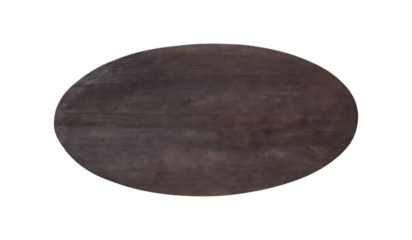 Eettafel Ziggy Bruin Ovaal 200cm Spinpoot - Giga Meubel