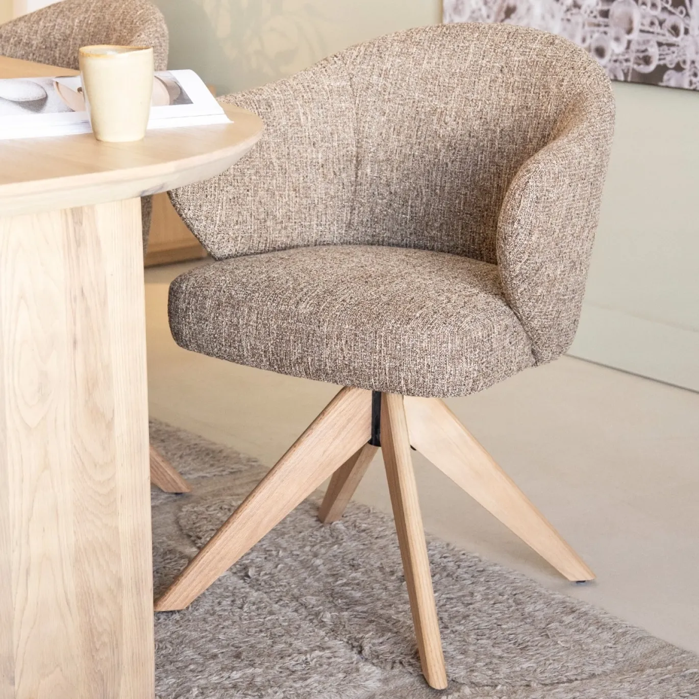Eleonora Eetkamerstoel Connor Beige/Naturel Donna