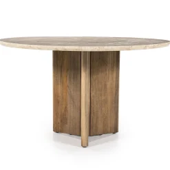 Eleonora Eettafel Sara Mangohout & Travertin Beige Ø130cm
