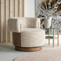 Eleonora Fauteuil Nila Bruin Taupe Vanu