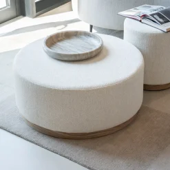 Eleonora Poef Avah Beige Mantz Large