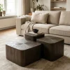 Eleonora Salontafel Silva Set van 3 Donkerbruin