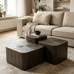 Eleonora Salontafel Silva Set van 3 Donkerbruin