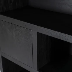 Eleonora Wandkast Helsinki Zwart 150x220cm 2-delig 3-deurs 2 laden