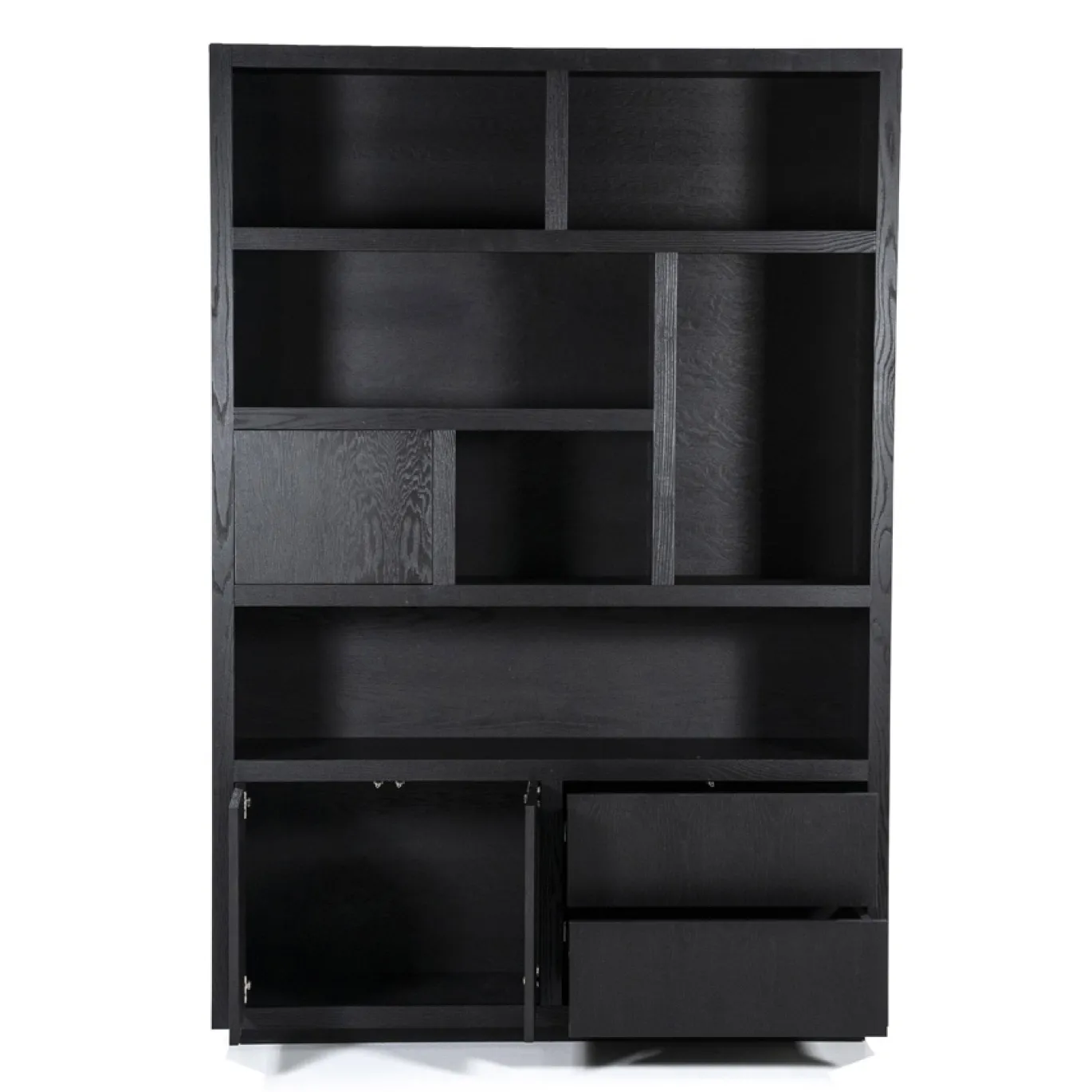 Eleonora Wandkast Helsinki Zwart 150x220cm 2-delig 3-deurs 2 laden