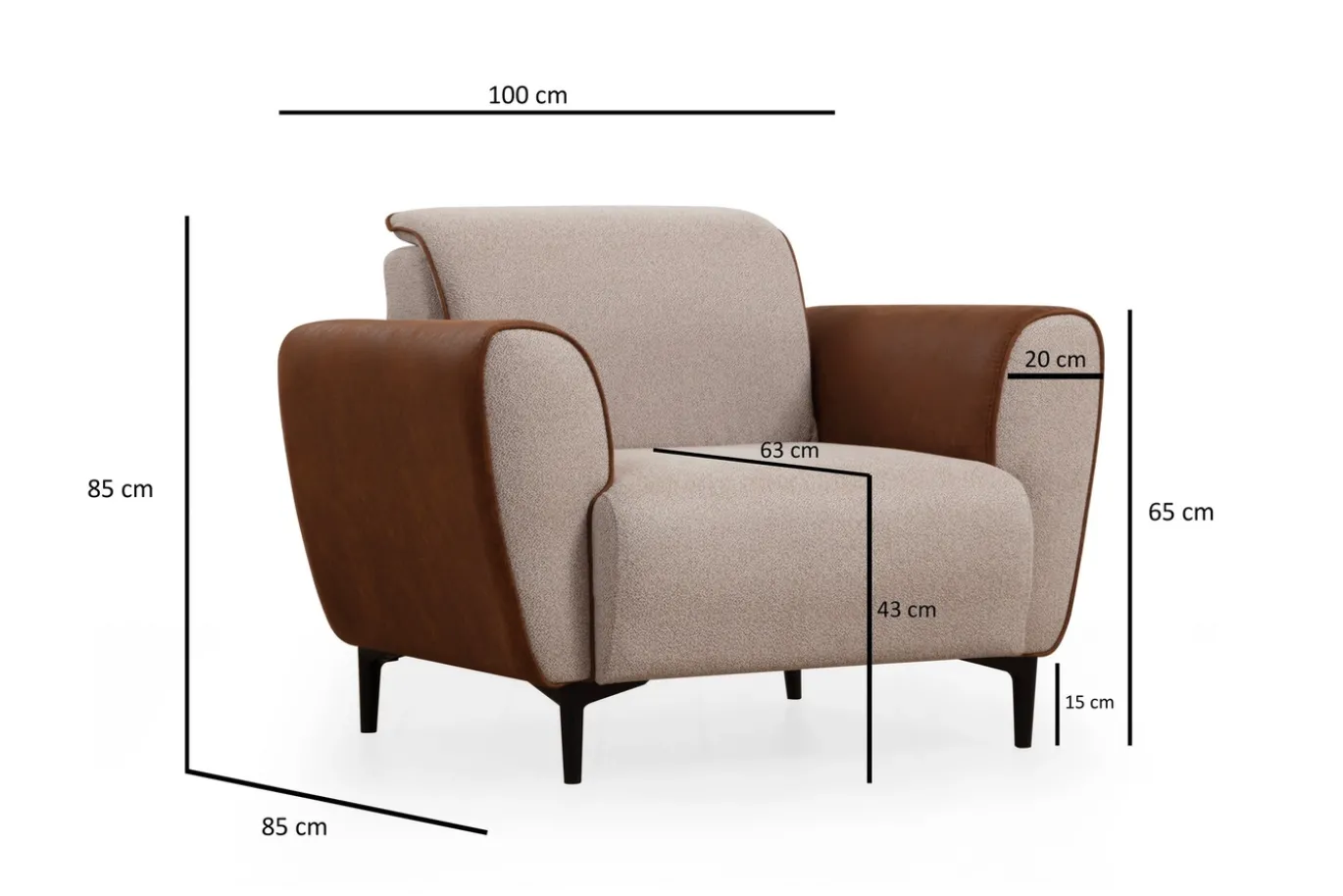 Fauteuil Aren Beige Cinnamon