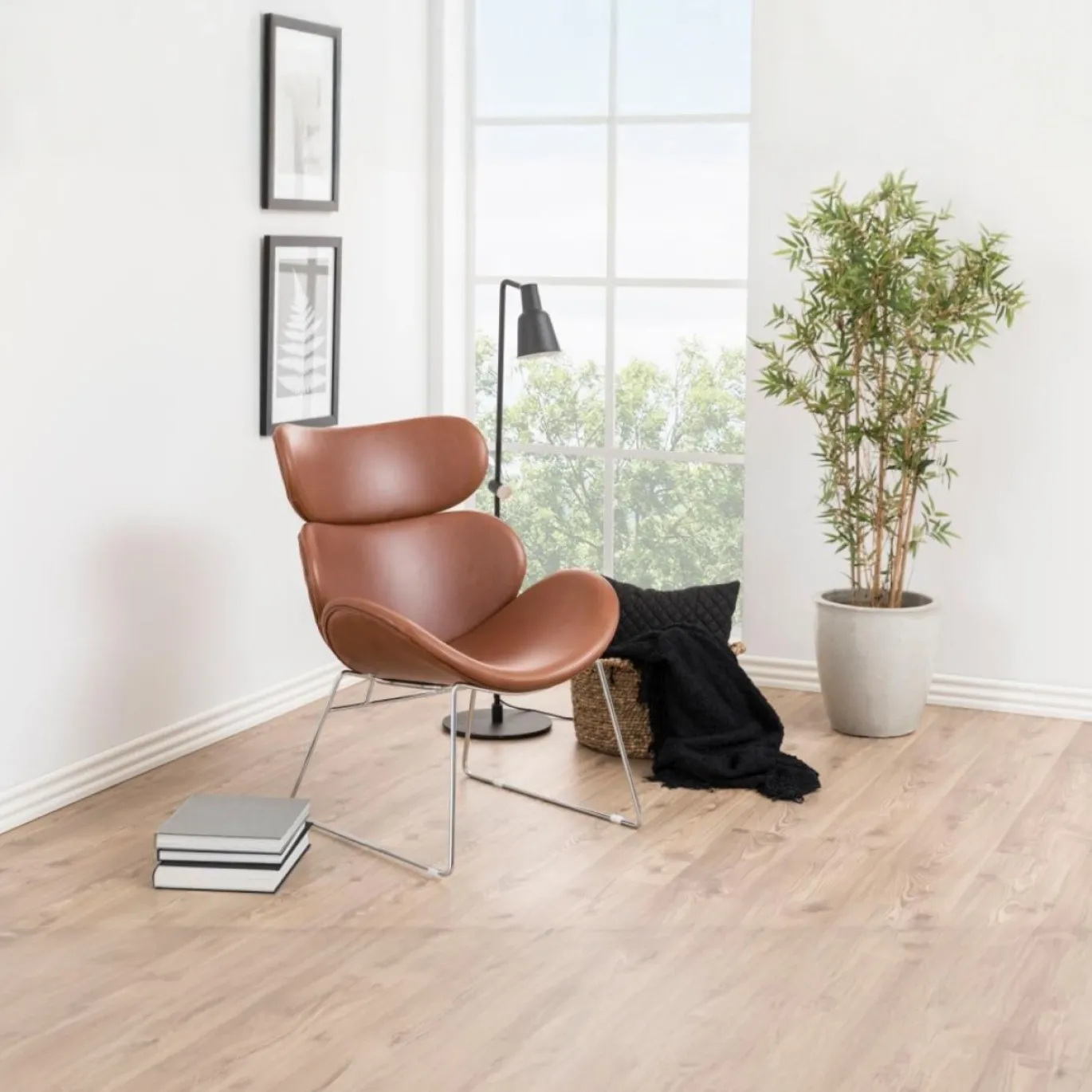 Fauteuil Bjorli Brandy Pu Vintage/Chrome - Giga Living