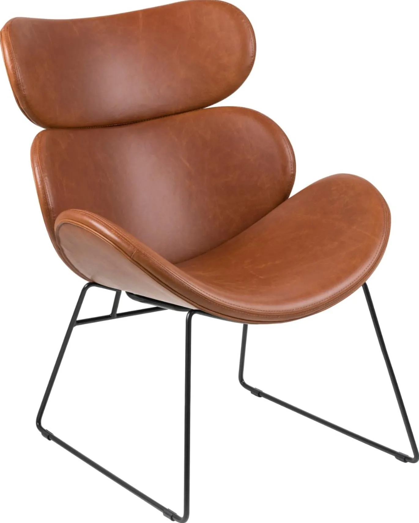 Fauteuil Bjorli Brandy Pu Vintage/Zwart - Giga Living