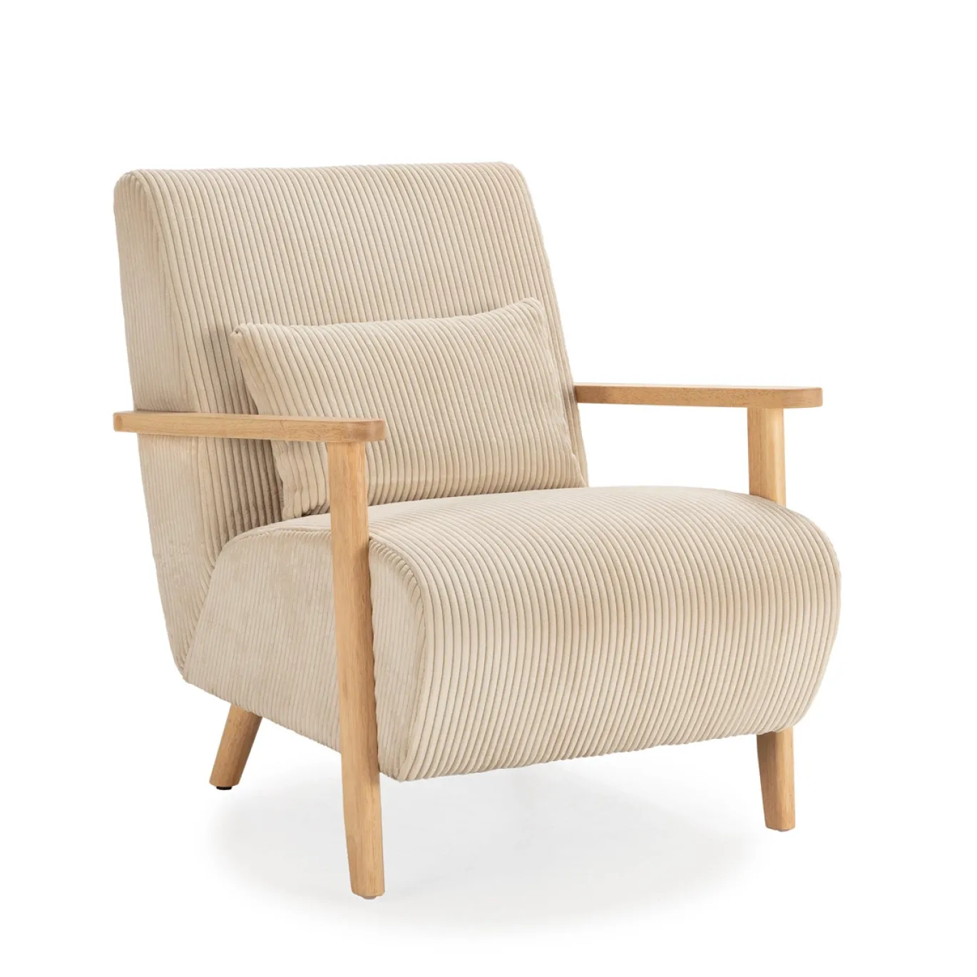 Fauteuil Bonnie Beige/eiken - Giga Meubel