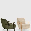 Fauteuil Bonnie Groen/Walnoot - Giga Meubel
