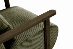 Fauteuil Bonnie Groen/Walnoot - Giga Meubel