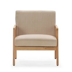 Fauteuil Debra Beige Arm Hout/rotan - Giga Meubel