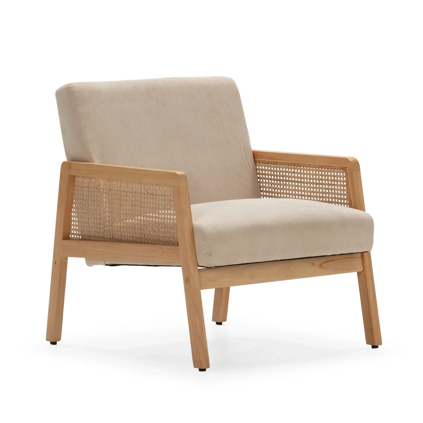 Fauteuil Debra Beige Arm Hout/rotan - Giga Meubel