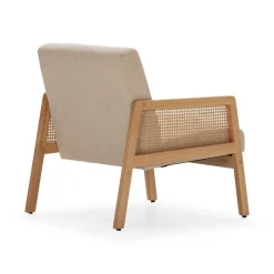 Fauteuil Debra Beige Arm Hout/rotan - Giga Meubel