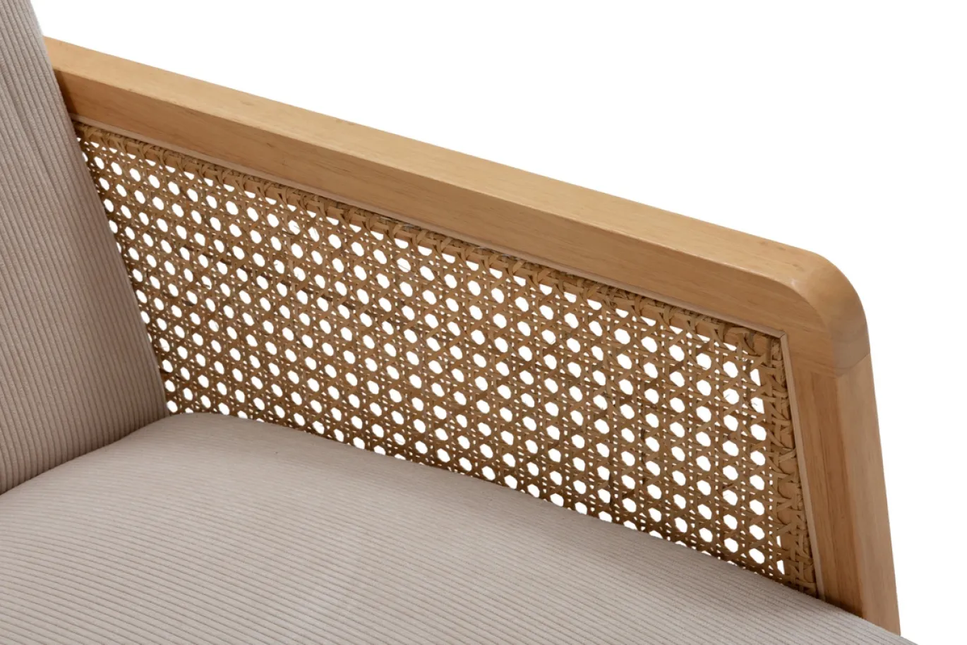 Fauteuil Debra Beige Arm Hout/rotan - Giga Meubel
