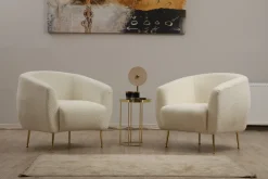 Fauteuil Eses Bouclé Crème
