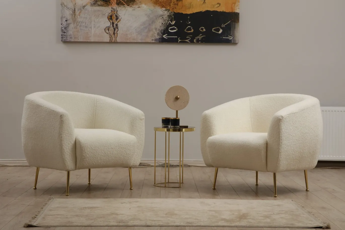 Fauteuil Eses Bouclé Crème