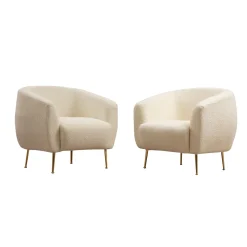 Fauteuil Eses Bouclé Crème