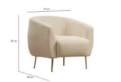 Fauteuil Eses Bouclé Crème
