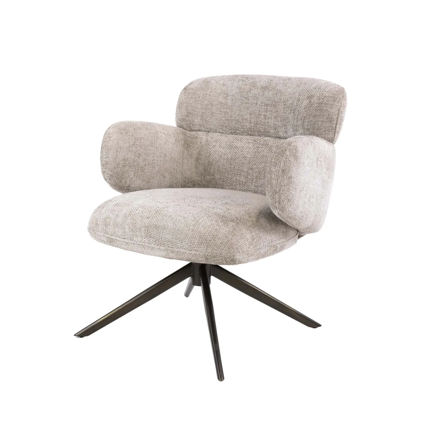 Fauteuil Flex Draaibaar Hoven Zand/Bruin - Giga Meubel