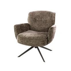 Fauteuil Forza Hoven Draaibaar Champagne/Bruin - Giga Meubel