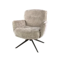 Fauteuil Forza Hoven Draaibaar Zand/Bruin - Giga Meubel