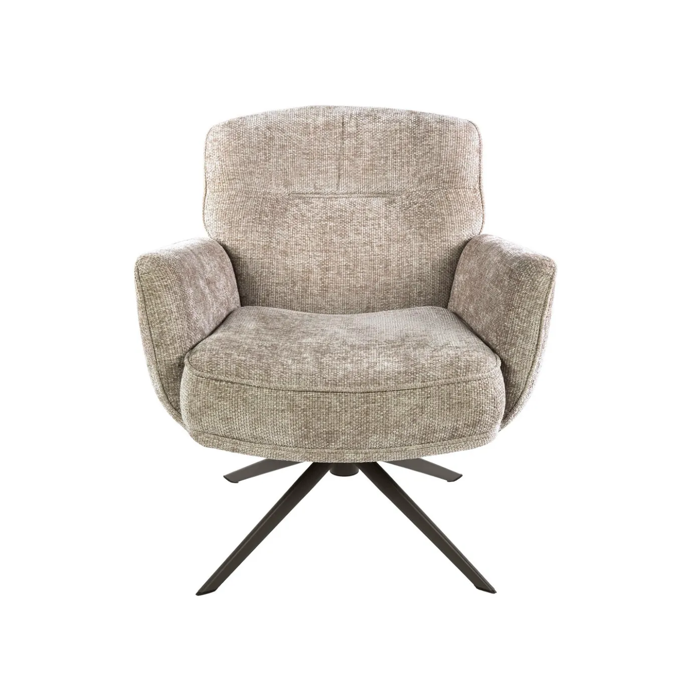 Fauteuil Forza Hoven Draaibaar Zand/Bruin - Giga Meubel