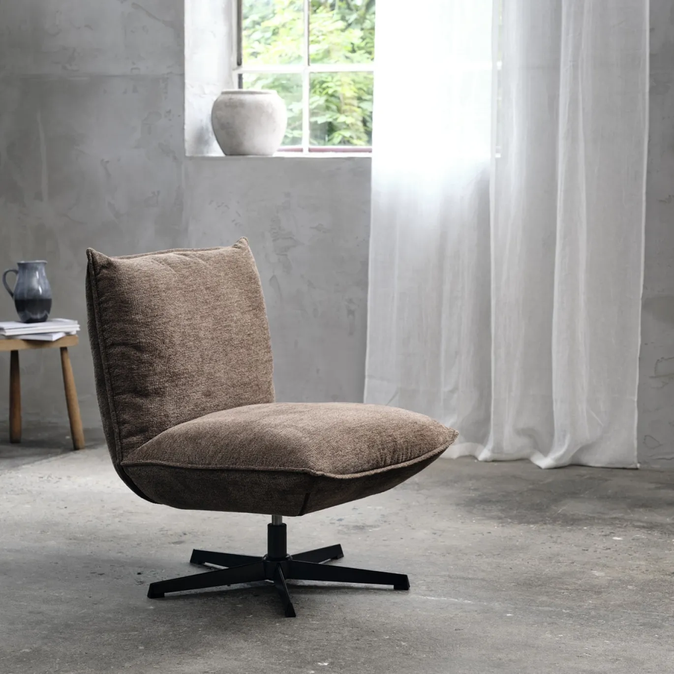 Fauteuil Fraser Lounge Choco Chenille - Giga Living