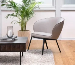Fauteuil Gain Taupe Faux Leather - Giga Living
