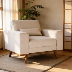 Fauteuil Grande Japandi Beige - Giga Meubel
