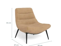 Fauteuil Gwen Fay Rozenhout 87cm - Giga Living