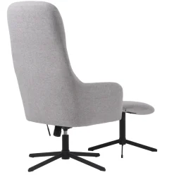 Fauteuil Manning Met Voetenbank Naturel/Zwart - Giga Living