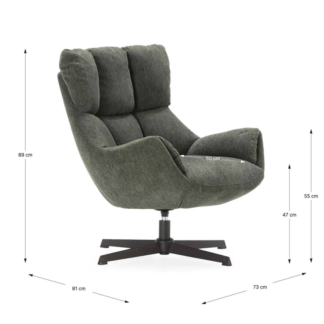 Fauteuil Odette Groen met Metaal - Giga Meubel