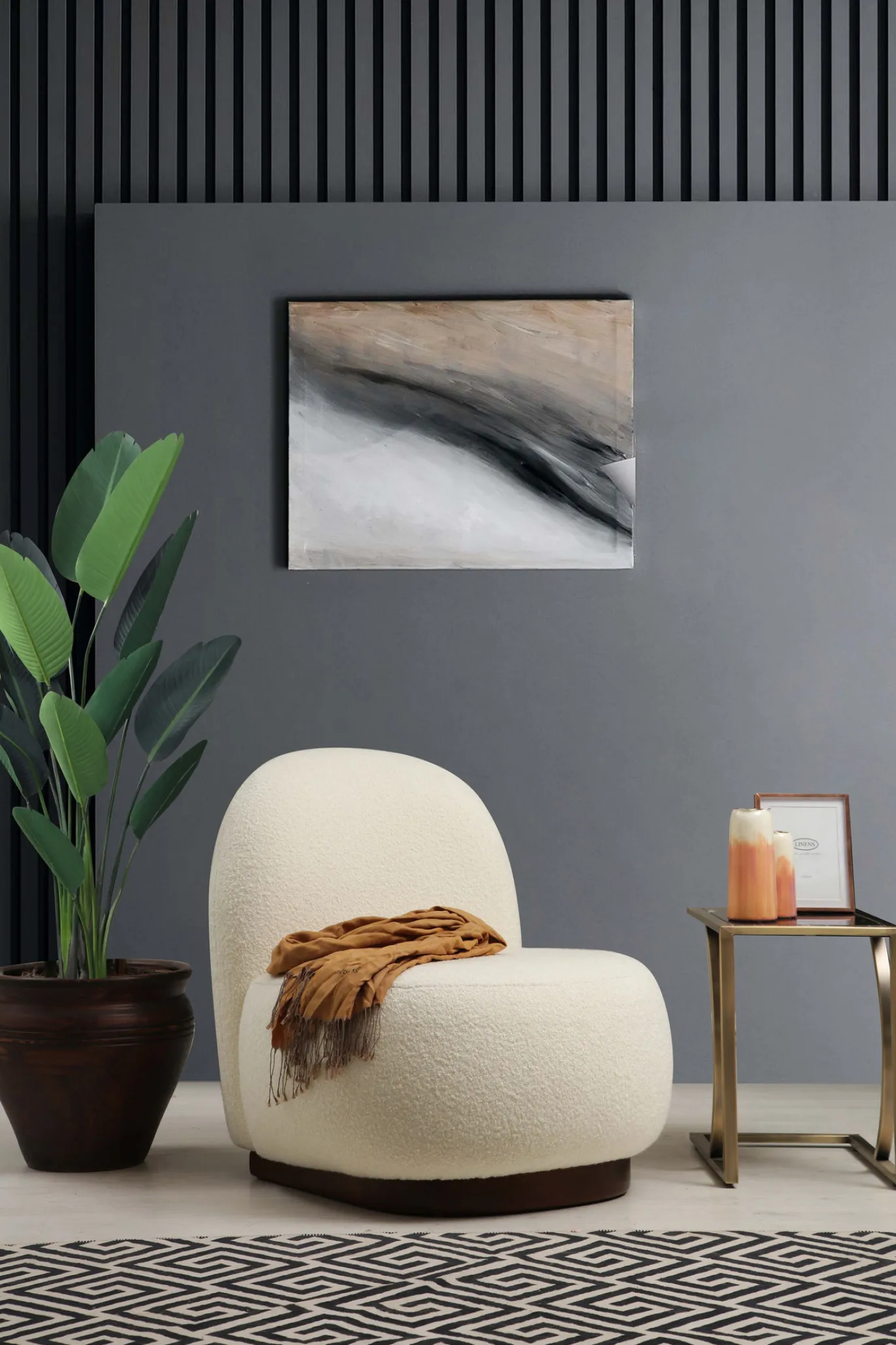 Fauteuil Tina Bouclé Wit