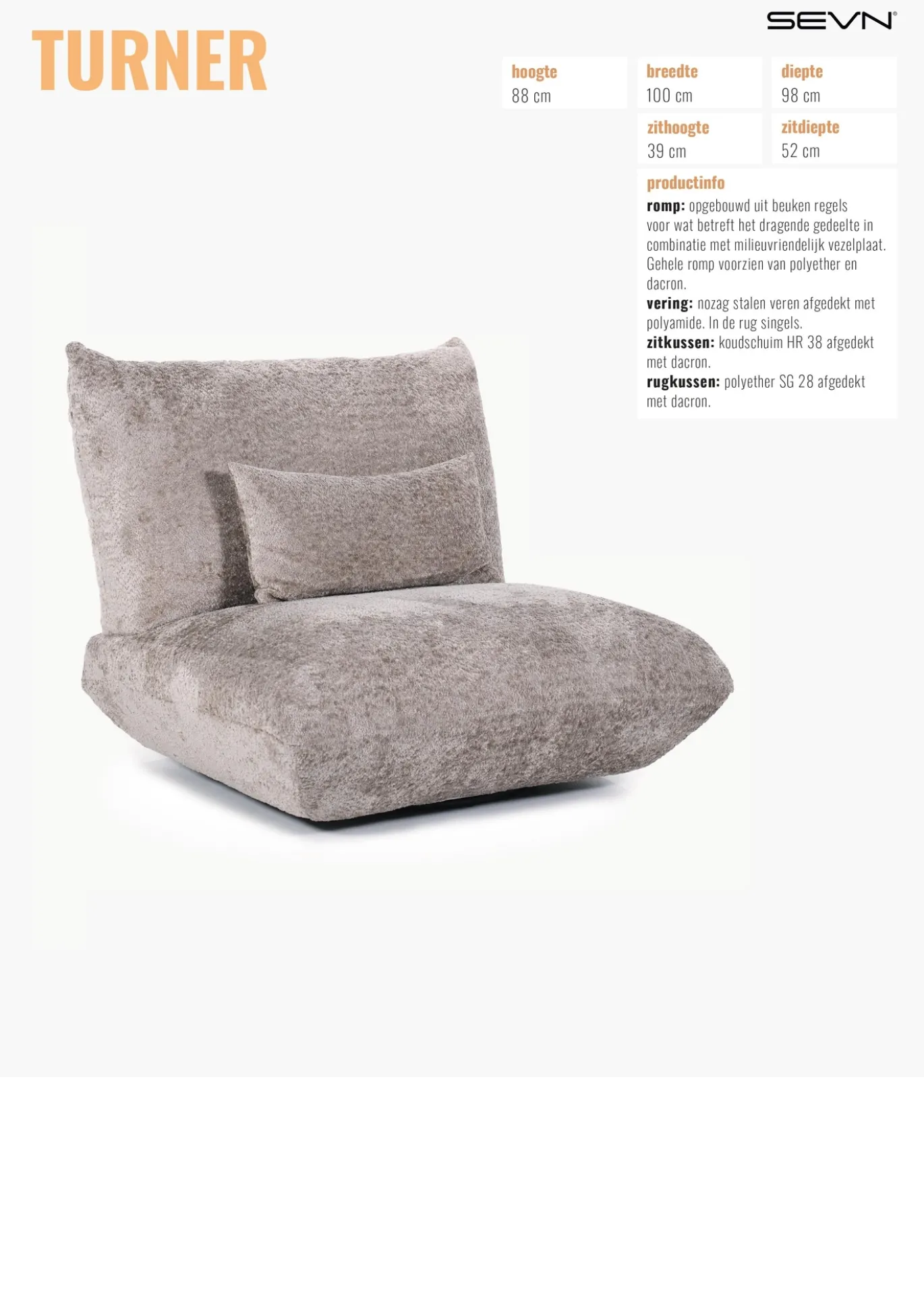Fauteuil Turner Euphoria Taupe