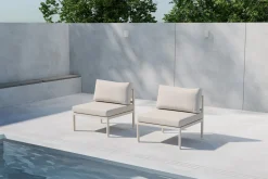 Fjôrd Bankmodule Copacabana Aluminium Beige 74x70x65cm