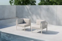 Fjôrd Bankmodule Copacabana Aluminium Beige 74x74x65cm