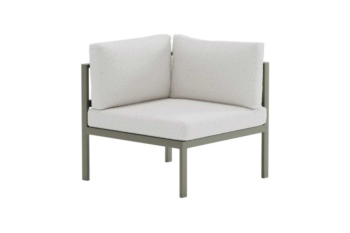 Fjôrd Bankmodule Copacabana Bouclé Aluminium Bruin 74x74x65cm