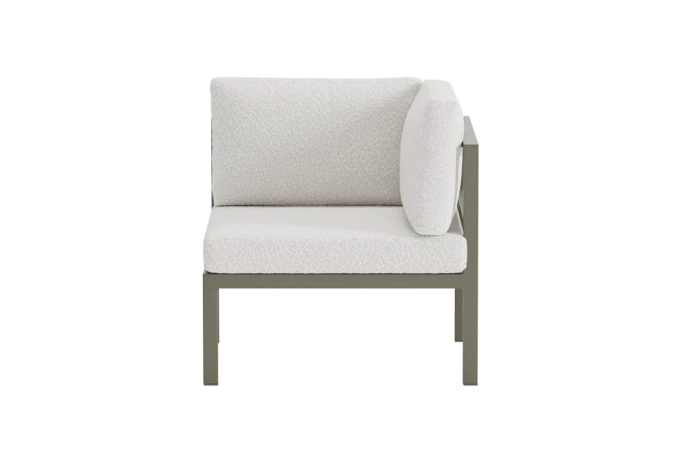 Fjôrd Bankmodule Copacabana Bouclé Aluminium Bruin 74x74x65cm