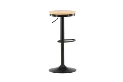Fjôrd Barkruk Conway Zwart Eikenlook Mdf