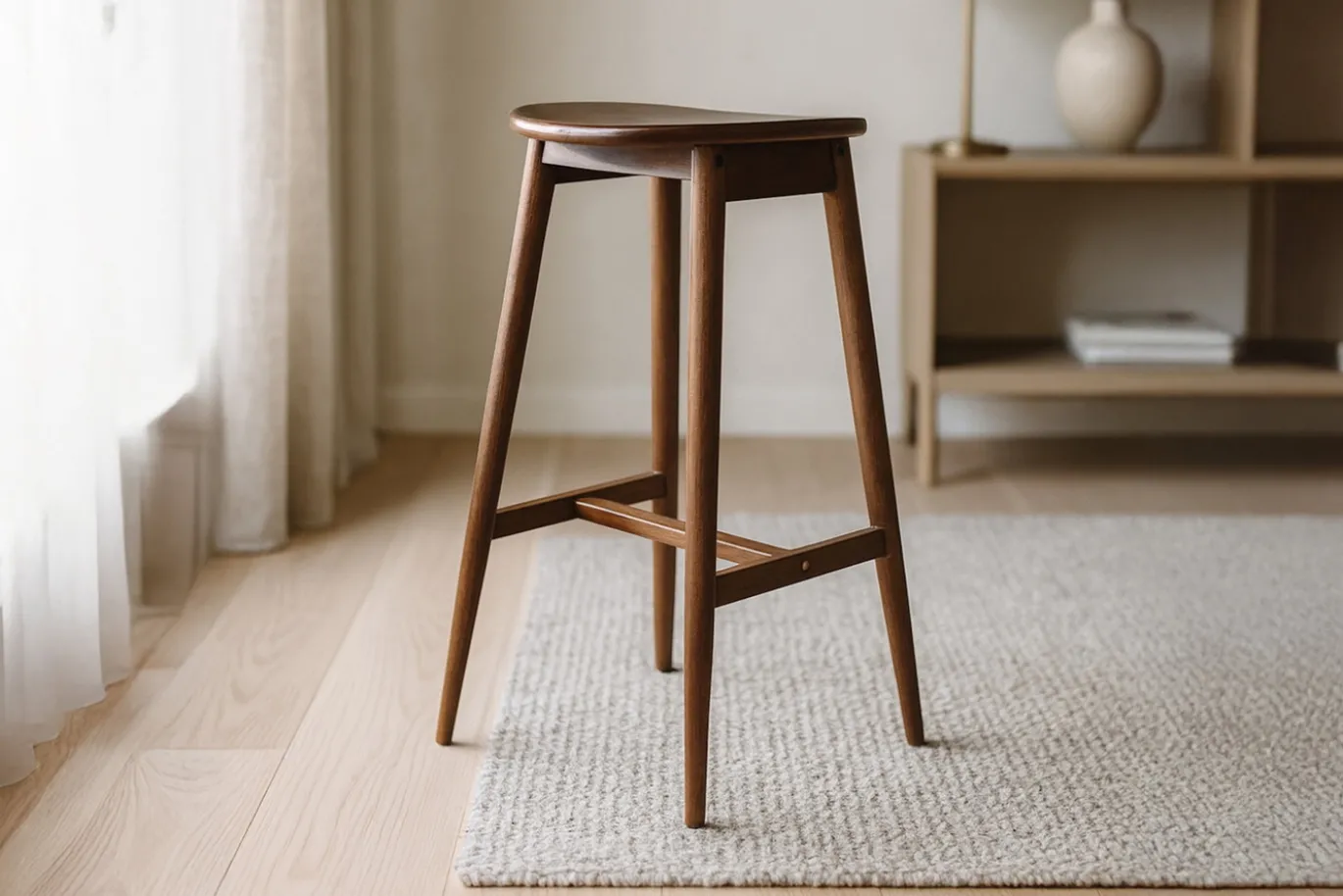 Fjôrd Barkruk Orust Rubberhout Mokka