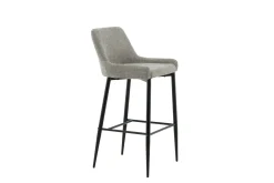 Fjôrd Barkruk Plaza Zwart/Beige Stof Polyester Linnen